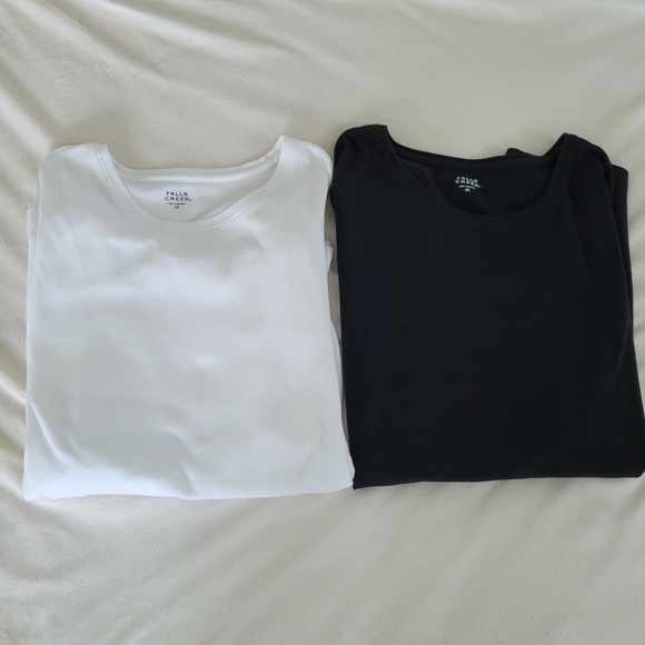 2 Falls Creek 100% Cotton 4X L/S Black and White Tees. - Picture 4 of 14